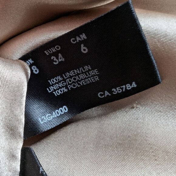 Planet 💯 Linen Tan Knee Length Pencil Skirt Size 6 Medium - Picture 4 of 6